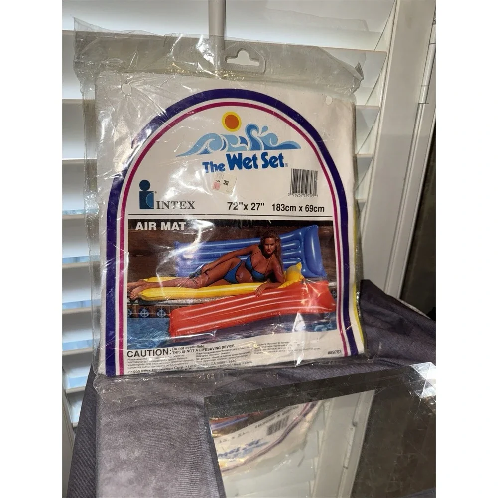 Vintage 1990 INTEX The Wet Set  Swim Pool Air Mat Float- 72 x 27